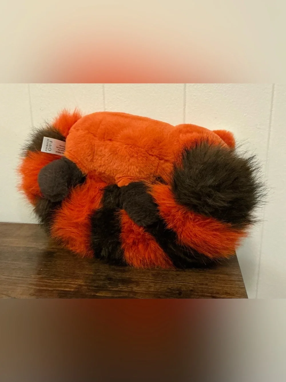 A HTF Rare FAO Schwarz Sleeping Red Panda Stuffed Animal Plush Toy